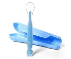 BabyOno silikoninis šaukštas su siurbtuku dėžutėje, 1462/01, mėlynas