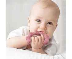 Baby Ono BabyOno kramtukas silikoninis žiedas rožinis 825/02