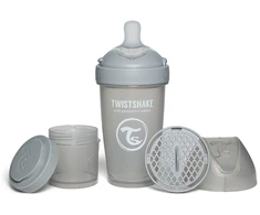Twistshake buteliukas antikolikinis Pro Double 260ml pilkas 79026