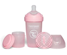 Twistshake buteliukas antikolikinis Pro Double 260ml rožinis 79024