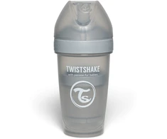 Twistshake buteliukas antikolikinis Pro Double 260ml pilkas 79026