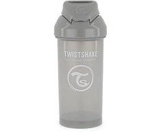 Twistshake buteliukas su šiaudeliu 360 ml nuo 6mėn pilkas 78680