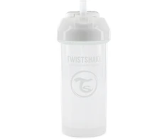 Twistshake buteliukas su šiaudeliu 360 ml nuo 6mėn baltas 78592