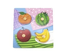 Viga Toys Viga medinė dėlionė vaisiai 12M+ 44597