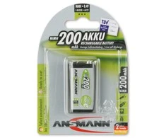 Akumuliatorius 6HR61 (E-Block, R22, 6R61, 6F22) 8.4V 200mAh Ni-Mh ANSMANN