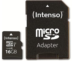Atminties kortelė „Intenso Micro SDHC“ 16 GB 10 klasės UHS-I U1 našumas