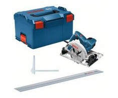 Bosch Handkreissäge GKS 55+ GCE Professional (blau, 1.350 Watt, L-BOXX, Führungsschiene FSN 1400)