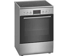 Viryklė Kuchenka Bosch Serie 4 HKR39C250, Freestanding cooker, Juodas, Pilkas, Rotary, Touch, Chrome, Front, 1.2 m