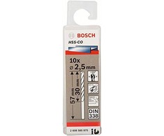 Bosch HSS-Co grąžtas metalui 2,5mm, 10 vnt.