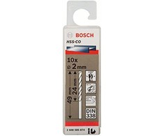 Bosch HSS-Co grąžtas metalui 2,0mm, 10 vnt.