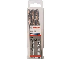 Grąžtas metalui Bosch HSS-Co; DIN 338; 10,5x133 mm; 5 vnt.