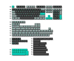 Klaviatūra Keychron Cherry ProfileDouble - Shot PBT klavišų rinkinys, mėtų/pilkos spalvos, 219 vnt.