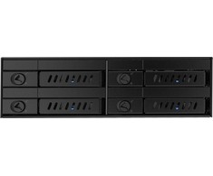 CHIEFTEC 1 x 5,25 colio skyrius, skirtas 4 x 2,5 colio S-ATA HDD karštai keičiamam metalui