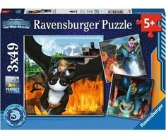 Ravensburger Dėlionė 3x49 vnt. - Kaip prisijaukinti slibiną