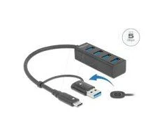 Delock 4 prievado USB 3.2 Gen 1 šakotuvas su USB Type-C™ arba USB Type-A jungtimi
