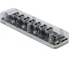 Delock išorinis USB 3.0 šakotuvas su 7 skaidriais prievadais