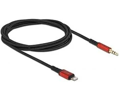 Kabelis USB Delock Lightning - mini Jack 3.5 mm 1.5 m Juodas (86587)