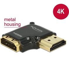 Delock HDMI-A/HDMI-A - F/M - 90° - HDMI - HDMI - Moteris - Vyriška - Auksinė - 3840 x 2160 pikselių