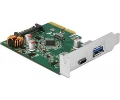 Delock PCIe x4 / 1x USB C tipo (USB3.2 Gen2) + 1x USB A tipo (USB3.2 Gen2)