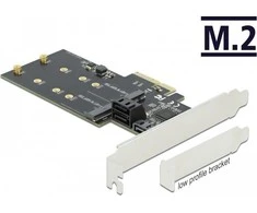 Delock karta PCI Express x4 - 2x M.2 Key B + 3x SATA žemo profilio