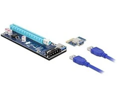 Delock Riser Karte PCI Express x1 zu x16 mit 60 cm USB Kabelis