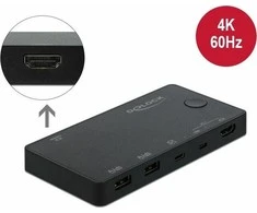 Delock HDMI / USB-C™ KVM jungiklis 4K 60 Hz su USB 2.0