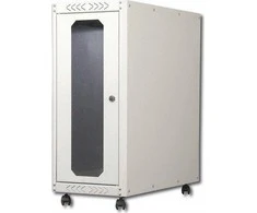 PC Schrank fr Computergehuse Glastr Digitus. inkl. Castorgruppe. Farbe Grau RAL 7035