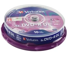Verbatim DVD+R 8x 8.5GB DL Matte sidabrinis 10 vnt. pakuotė