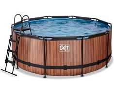 Baseinas EXIT Wood ø360 x 122 cm su pompa su smėlio filtru