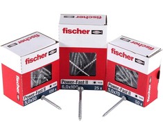 Fischer Spanplattenschraube Power-Fast II 6,0x140 Senkkopf (50 Stück, Teilgewinde, verzinkt)