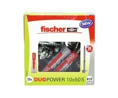 Universalus dvikomponentis kaištis DuoPower 10 x 50 S, FISCHER, 25 vnt.