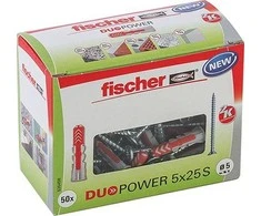 Grąžtas Kaištis Fischer DuoPower, 25 mm x 5 mm, 50 vnt.