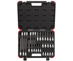 GEDORE Raudona screwdriver socket set, 1/2 (juodas/red, 32 pieces, TORX, in case) 3301577
