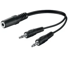 Garso adapteris 1x gn - 2x wt lizdas 3,5 mm 20 cm Goobay