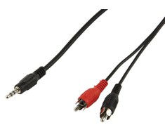 Kabelis Goobay Jack 3.5mm - RCA (Cinch) x2 5m juoda (50195)