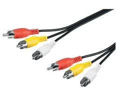 Kabelis Goobay RCA (Cinch) x3 - RCA (Cinch) x3 2m juoda (50381)