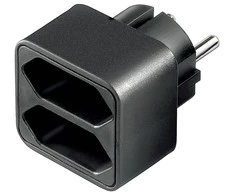 Dvigubas elektrinis skirstytuvas 230V Goobay juoda