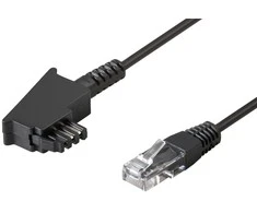 goobay TAE Anschlusskabel DSL/VDSL, Kabelis juodas, 15 Meter