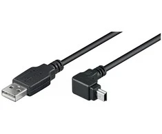 goobay USB ->Mini USB 5p 90 degrees juodas 1,8m - St.A>St.B Mini