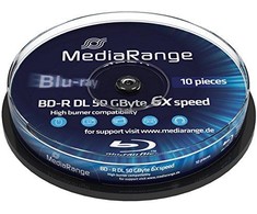 MediaRange BD- R DL 50 GB 6x 10 vienetų (MR507)