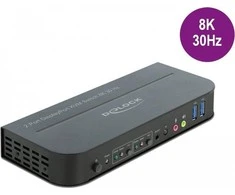 Delock DisplayPort 1.4 KVM Switch 8K 30 Hz su USB 3.0 ir garsu