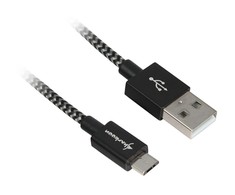 Sharkoon USB 2.0 A-B juodas / pilkas 3.0m - Aluminum + Braid