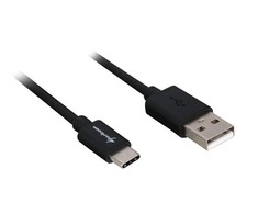 Sharkoon USB 2.0 Kabelis, USB-A Stecker > USB-C Stecker (juodas, 0,5 Meter)
