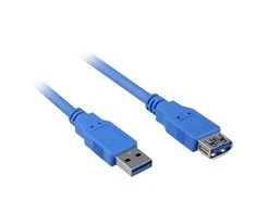 Sharkoon USB 3.2 Gen 1 Verlängerungskabel, USB-A Stecker > USB-A Buchse (blau, 3 Meter, doppelt geschirmt)