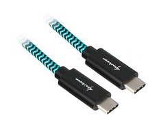 Sharkoon USB-A – USB-C USB laidas 1 m Juoda ir mėlyna (4044951027125)