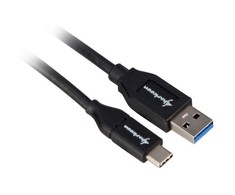 Sharkoon USB 3.2 Gen 2 Kabelis, USB-A Stecker > USB-C Stecker (juodas, 0,5 Meter)