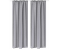 130376 2 pcs Pilkas Slot-Headed Blackout Curtains 135 x 245 cm