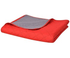 131555 Double-sided Quilted Bedspread Raudona and Pilkas 170x210 cm