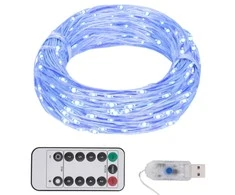 150 LED lempučių girlianda, mėlyna, 15m