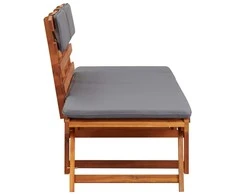 2-1 Sodo sofa su pagalvėmis, 190cm, akacijos medienos masyvas